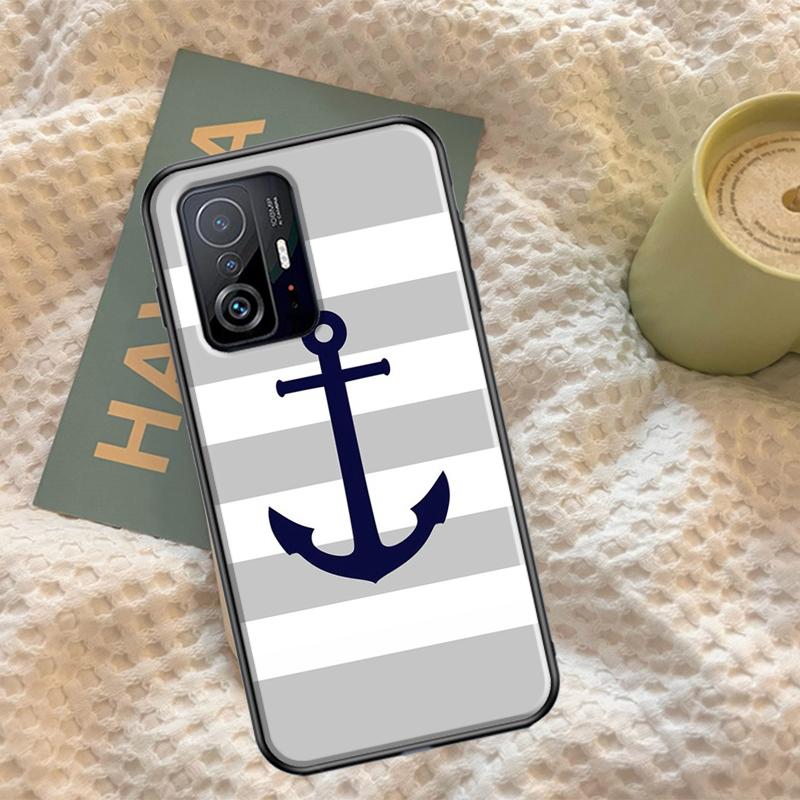 Stripes Anchor Boat Ship Cover For Xiaomi 12T 11T Pro 12 13 Lite Case For POCO X5 X3 Pro X4 F4 GT F3 M5s F5 Pro Coque