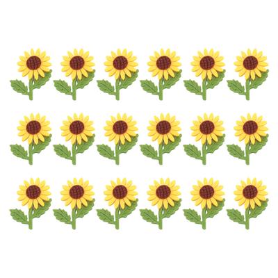 18 Stück Sonnenblumen Filzaufnäher 3D Handgefertigt Lebendige Farben Exquisite Blumenaufnäher für Kleidung Taschen Haarspangen Broschen