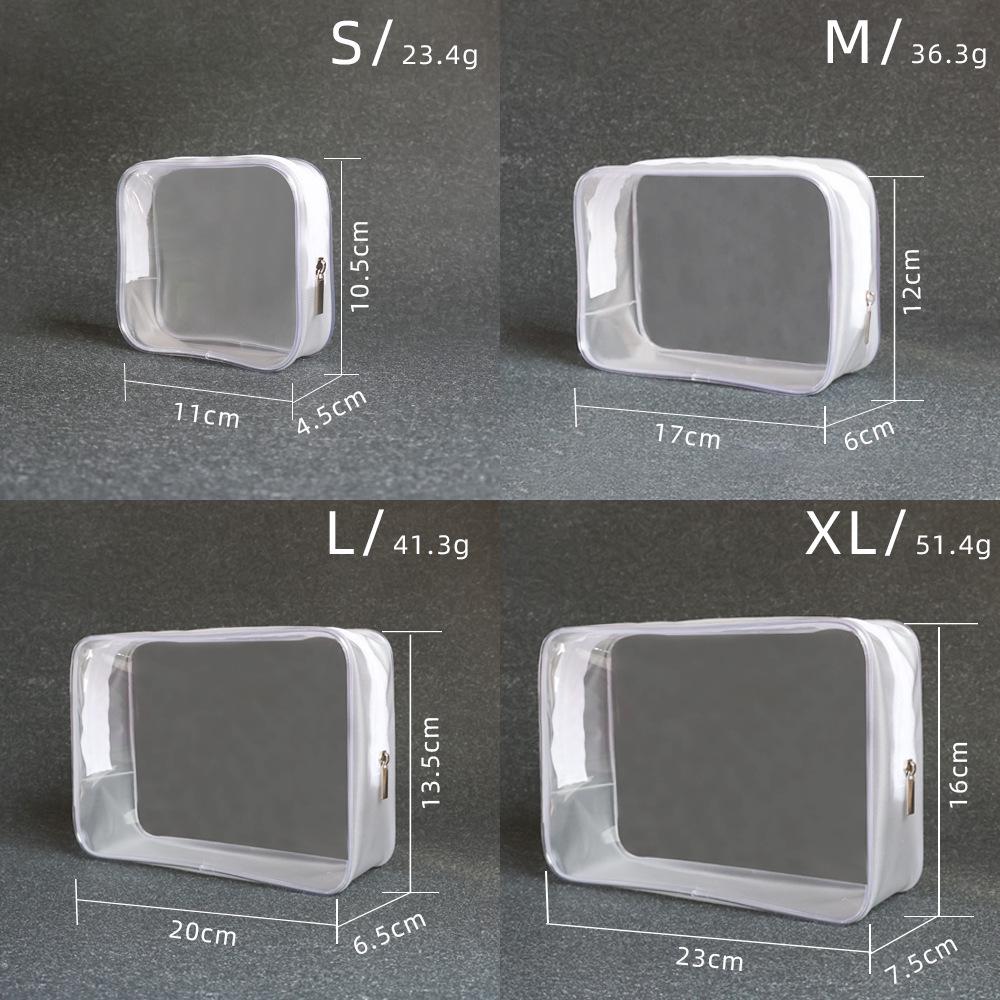 High-End Waterproof Transparent PVC Makeup Bag with Zipper - Large Capacity Portable Jelly Ins Style Storage Bag
