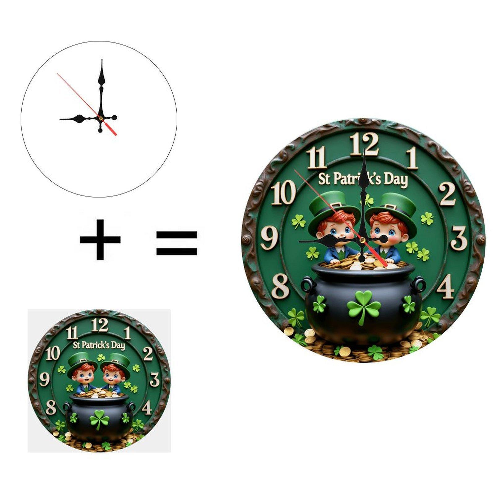 Luxury 25x25cm Custom Wood Wall Clock with Inlaid Wood or Resin Features (White,25*25cm/9.843*9.843inch)