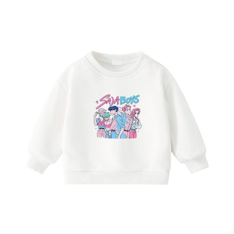 

Fashion Children Outerwear Kids Girls Kpop Hunters Rumi Zoey Mira Print Long Sleeves Round Neck Sweatshirt 110cm белый