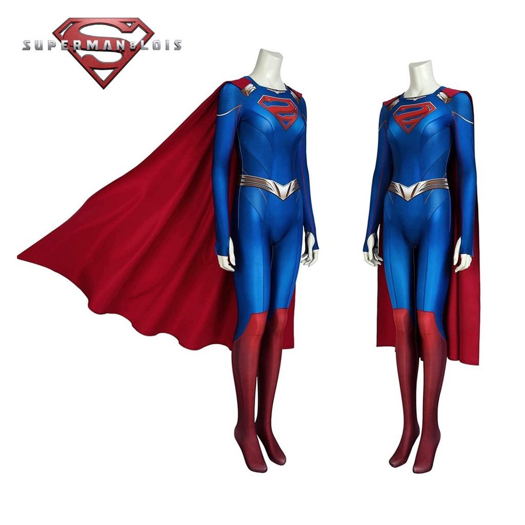 Hochwertiges Superman und Lois Cosplay-Outfit Dehnbarer Spandex-Stoff für Komfort