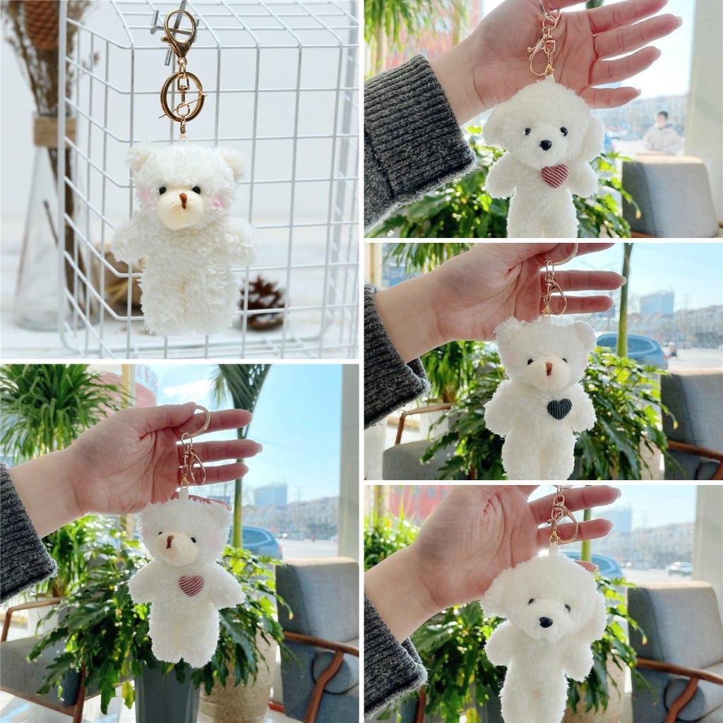 Love Bear Dog Plush Pendant Toy Key Chain For Adorable Decorations Soft And Durable 11cm Birthday Gift