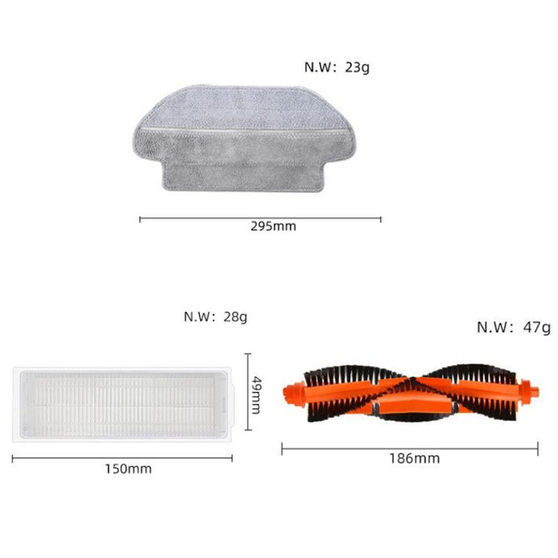A84X-15PCS Spare Parts Accessories For Mijia STYTJ02YM 3C Robot Vacuum Cleaner Main Side Brush Filter Mop Cloth