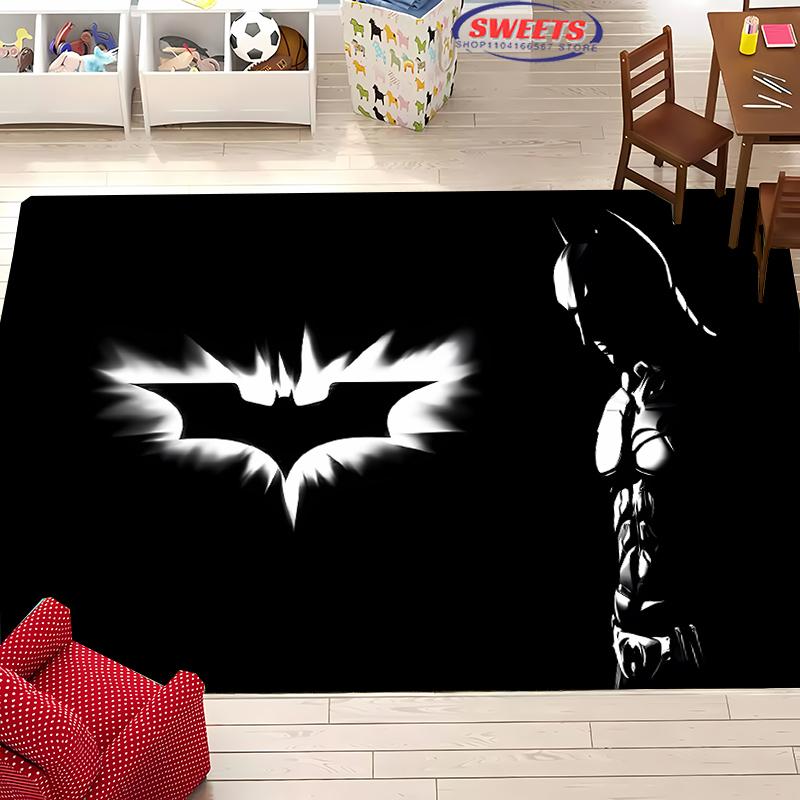 Tapis Logo DC Batman Nouvelle Sortie ! Tapis pour Salon Chambre d'Enfants, Zones de Chevet et de Bureau, Tapis Durable Lavable en Machine