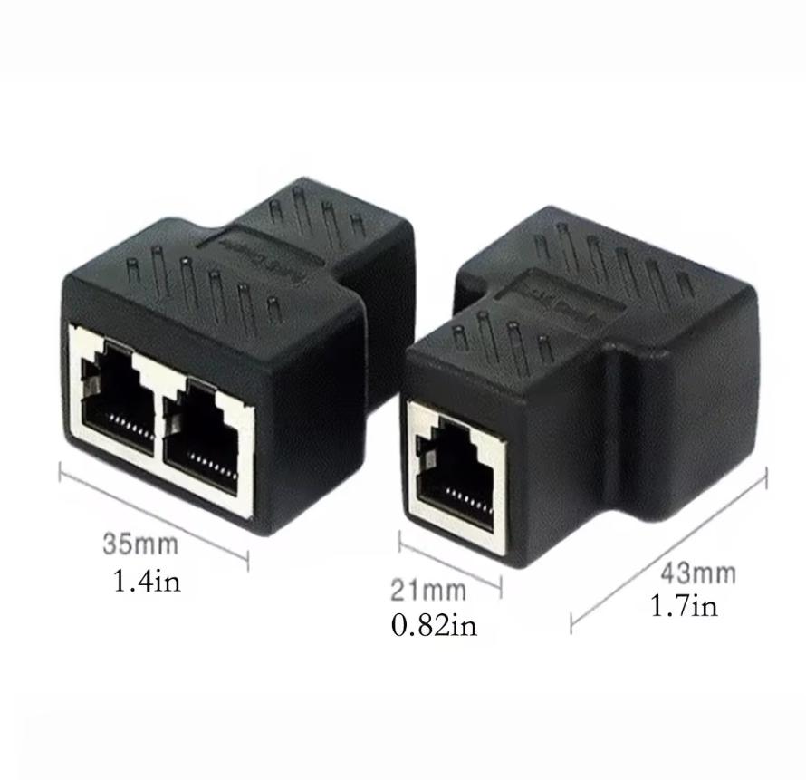 RJ45 Splitter Adapter,Aoiutrn USB 1 To 2 Network Connector Dual LAN Ethernet Socket 8P8C Extender Plug Cable for Cat5,5e, Cat6,7