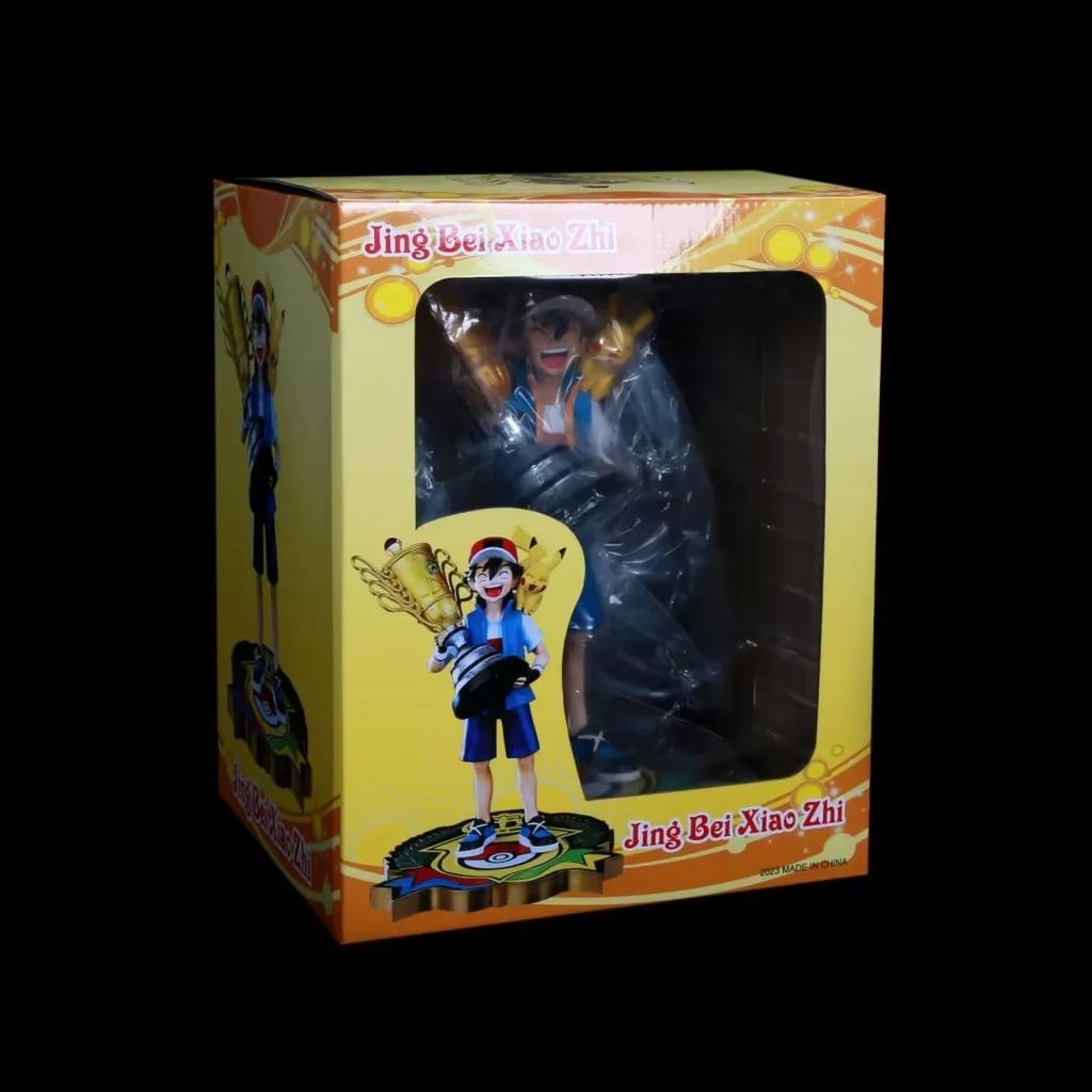 28cm Anime  Ash Ketchum & Pikachu Trophy Ver. PVC Action Figure Game Statue Collectible Model Kids Toys Doll Gifts