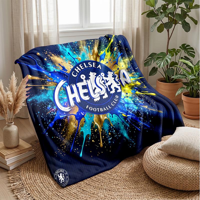 Manta con temática del Chelsea FC Manta suave de franela Manta de felpa Manta acogedora para sofá y cama para decoración del hogar