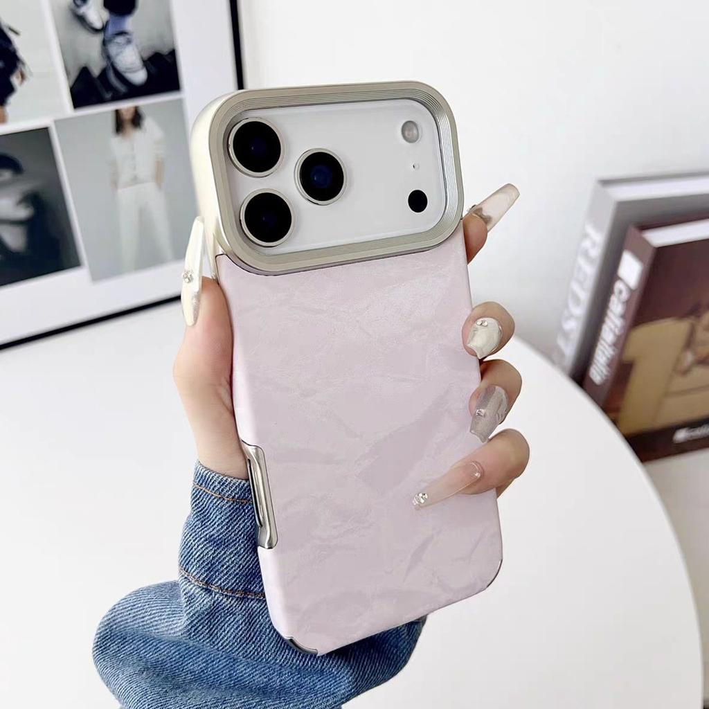 Snow Mountain Pattern Leather Material Mobile Phone Case for Apple 17PRO Premium Sense Air Internet Celebrity Love Skin Feel Case