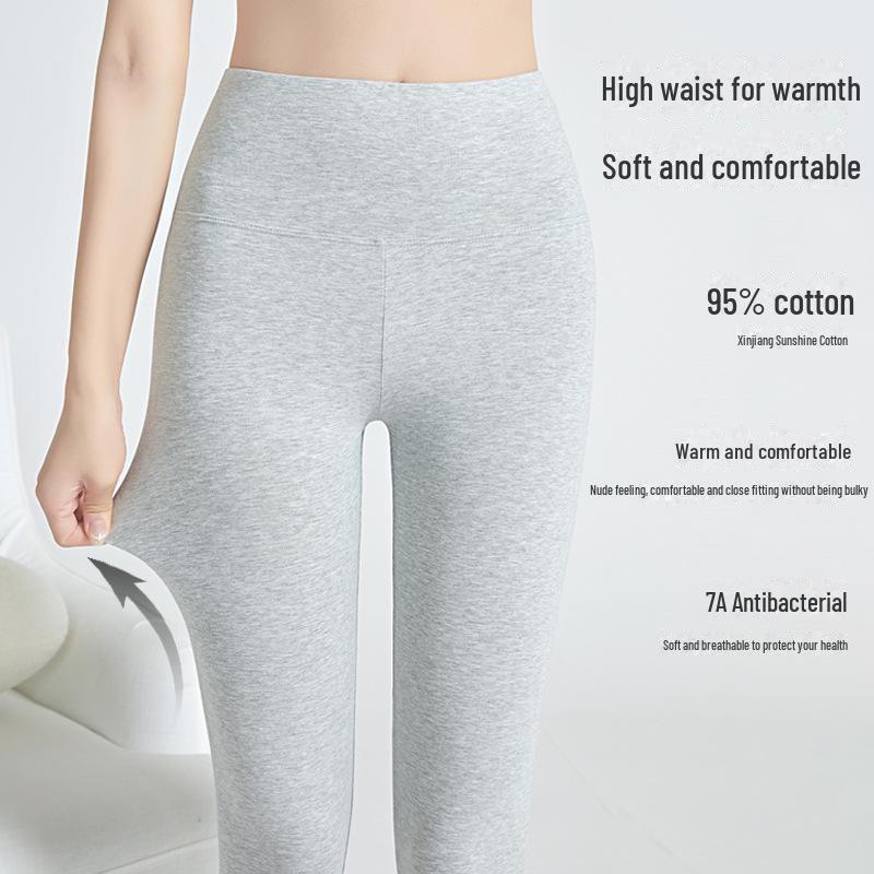 High-Waist 3A Antibacterial Cotton Women's Autumn Leggings – Slim, Warm, and Hip-Lifting.