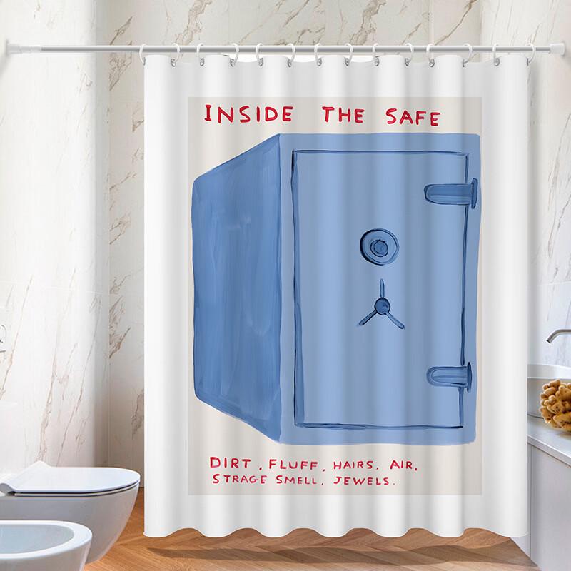 

LISM Cream Style Light Blue Digital Print Shower Curtain