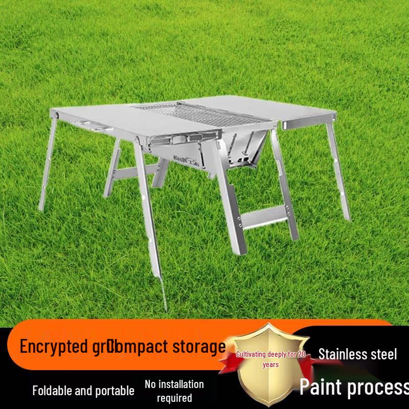 Portable Stainless Steel BBQ Grill with Storage Bag