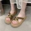 Fashion Summer New Outward Wear National Style Cross Versatile Platform Casual Soft Sole Fashion Beach Comfortable Slippers Non-slip