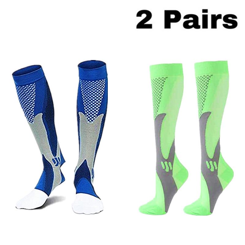 2/3/4 Pairs Running Men Compression Socks Fit Varicose Veins Football Soccer Stockings 30 Mmhg Atheletic Men Women Sports Socks