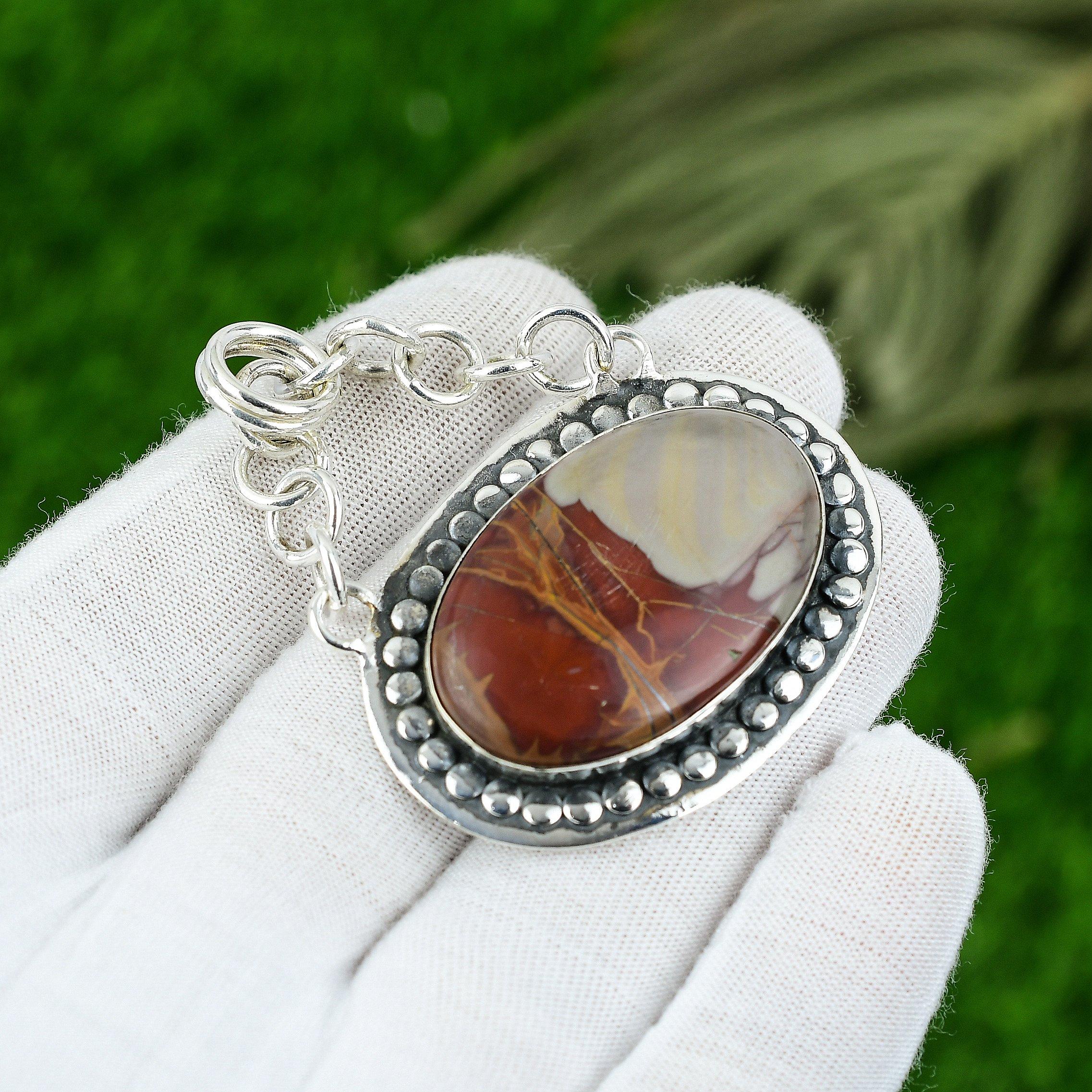 

Natural Noreena Jasper Gemstone Pendant 925 Sterling Silver Indian Jewelry