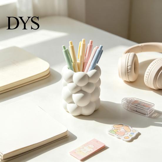 Geschenk für Studenten und Beauty-Enthusiasten 3D-Blasenwolkenform Stifthalter, Schreibtisch-Aufbewahrungsorganizer, Mattes milchiges Kunststoff-Kosmetikwerkzeughalter