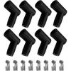 8PCS Spark Plug Boot Terminal Kit, Automotive Replacement Ignition Coil On Plug Boots, 90 Degree HEl Distributor and Coil Boot Lgnition Wire, Car