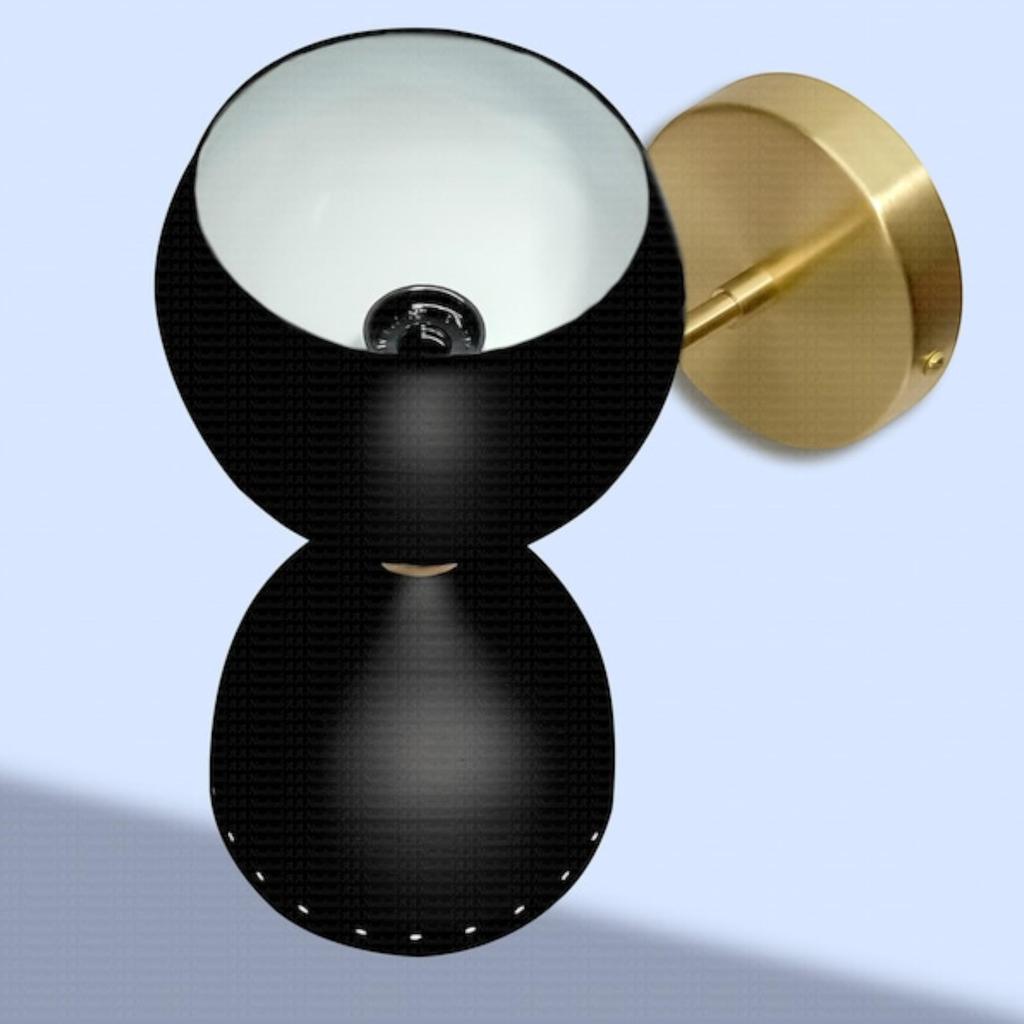 1950s Mid Century Wall Sconce - 2 Bulb Wall Light - Brass Bell-Cone Shape Wall Fixture(Multicolor, Set of 2)