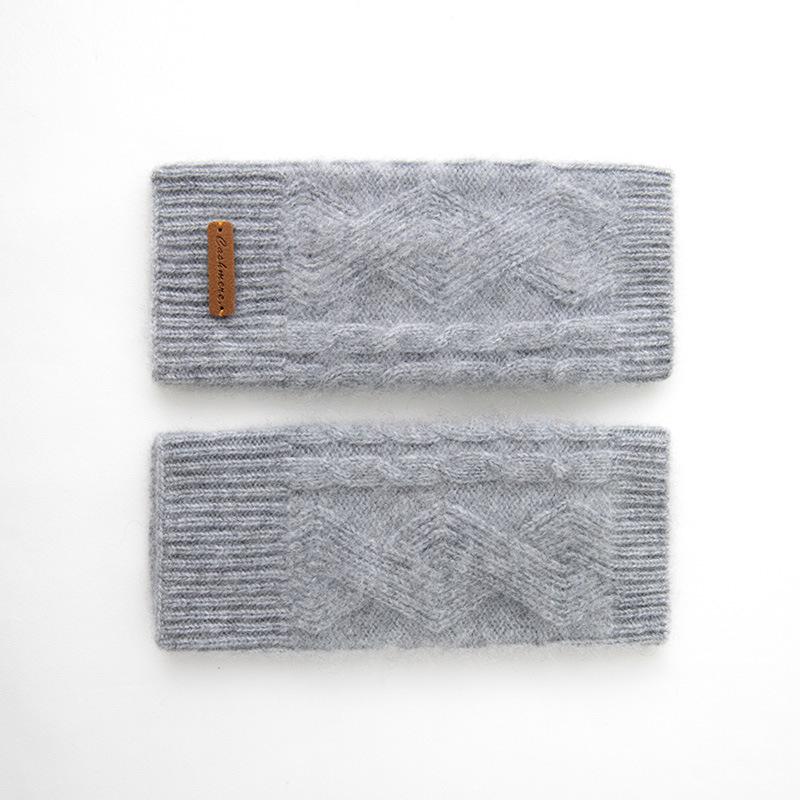 

Кашемировые осенне-зимние новые мужские и женские теплые перчатки без пальцев с косичкой, утолщенные, для вождения на открытом воздухе, вязаные перчатки с открытыми пальцами One Size