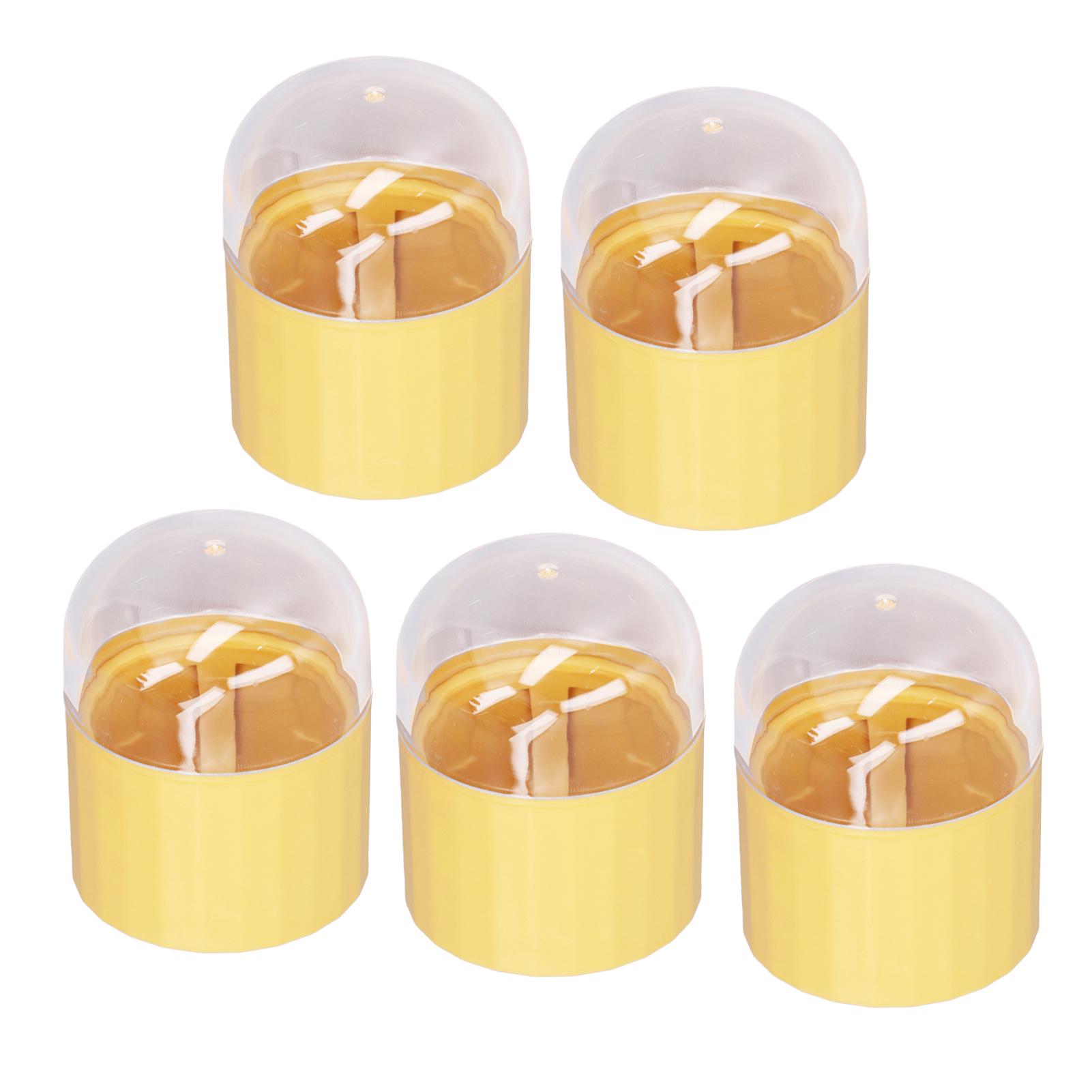 

5pcs Detachable Makeup Sponge Holder Dust Proof Clear Lid Portable Cosmetic Sponge Organizer Case Yellow