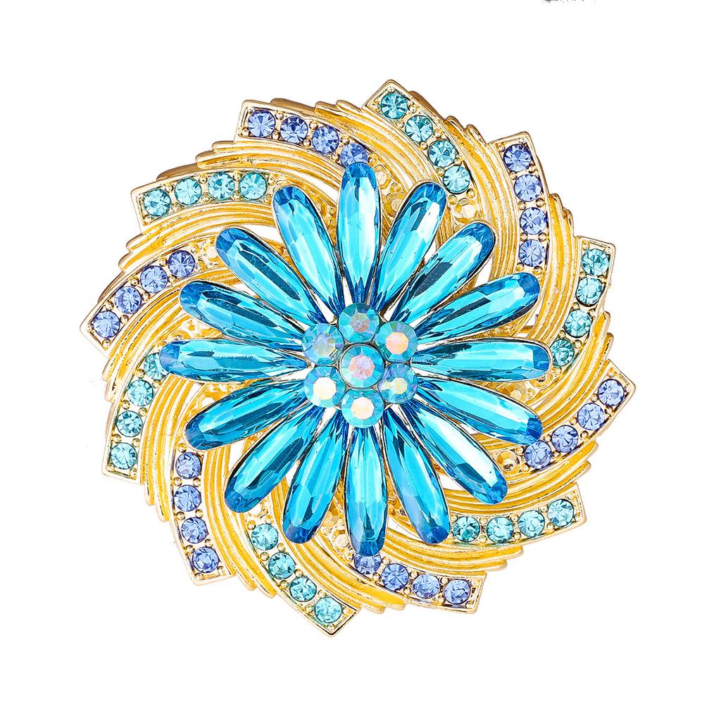 Luxury Temperament Plant Flower Brooch Cross-border Trade Crystal Flower Brooch Clothing Women's Delicate Rhinestone Accessories