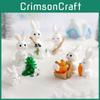 Charming Winter Wonderland Resin Snow Bunny Figurines For Diy Projects