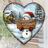 Christmas Decoration Sign,indoor Hanging decorations,2D Flat Wooden Products with Snowman pattern,Christmas Gifts for Friends and Family
