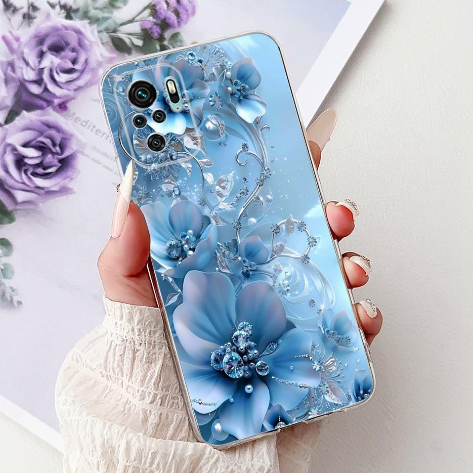 

For Xiaomi Redmi Note 10 Case Note 10S Colorful Flowers Painted Cover Soft Slim Phone Case For Redmi Note 10 Pro Max Note10 Bags Redmi Note 10S
