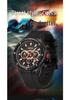 OFNS Men's Multifunctional Waterproof Quartz Watch with Calendar and Six-Hand Chronograph, Silicone Strap.