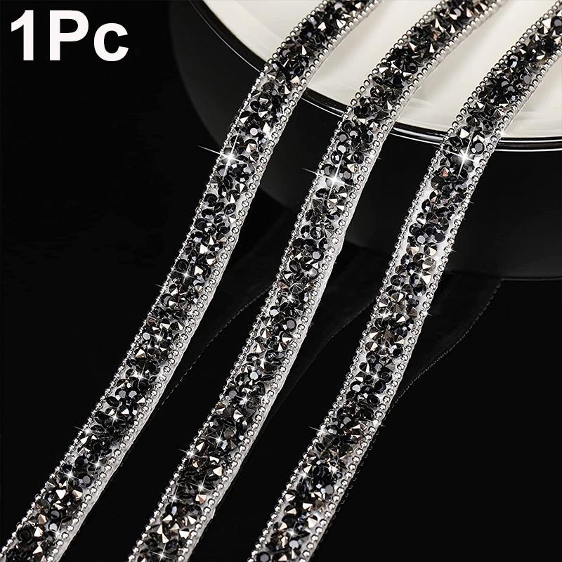 

1x90см Стразы Блестящие Аксессуары для Одежды Кружевная Лента Самоклеящийся Материал для Рукоделия DIY Рождество Разноцветный 1cm серый