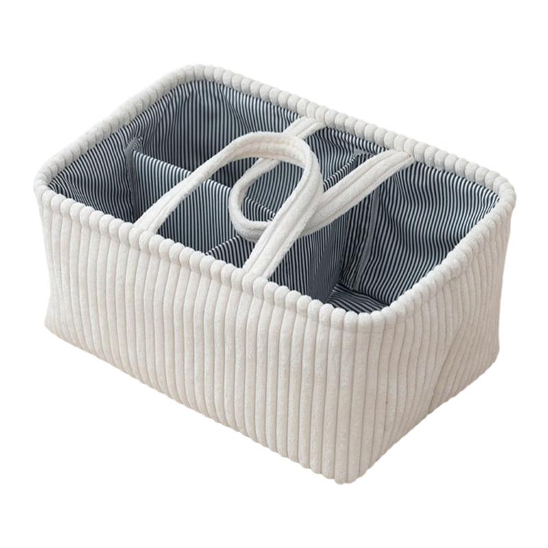 

Soft Washable Cloth Storage Bin Multi-Compartment Organizer For Bedroom Living Room Nursery Organization белый