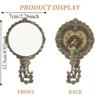 Portable Peacock Makeup Mirror Comb Set Hand-held Luxury Princess Make Up Mirror Metal Handle Embossing