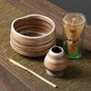 Japanese Matte Black Rough Pottery Matcha Tea Set