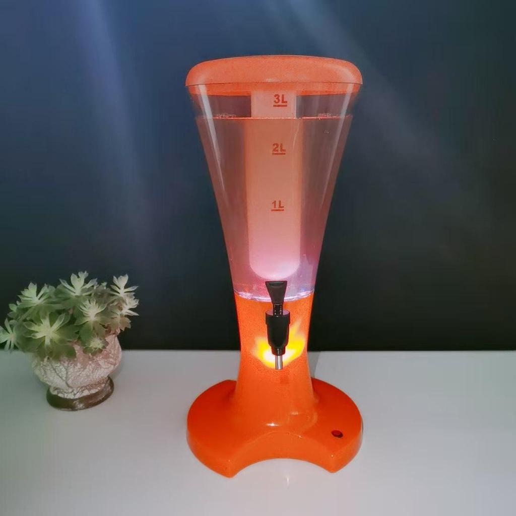 Torre Erogatore Luminosa per Bevande da 3L – Bicchieri Resistenti per Birra, Succhi o Cocktail