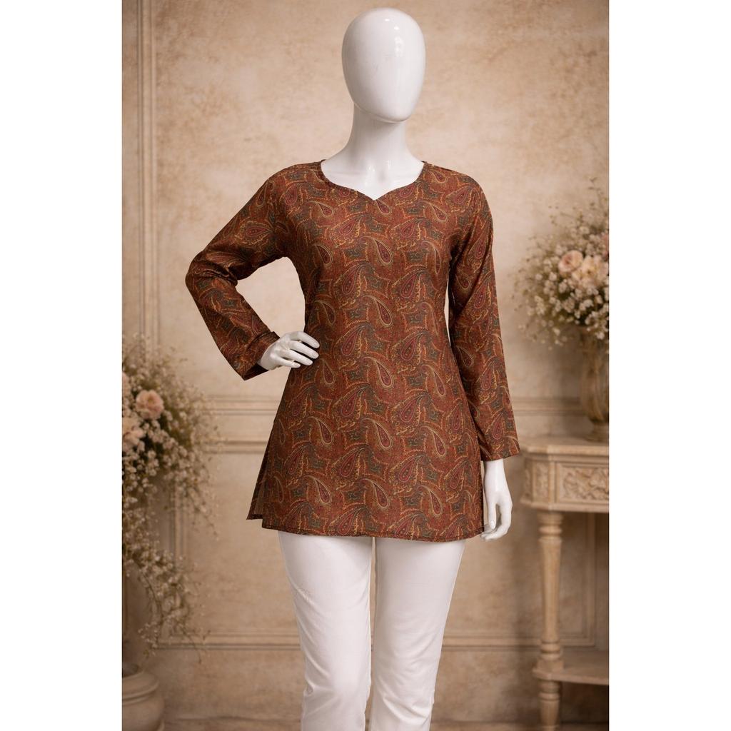 Indian Women Casual Wear Short Kurta Set Bollywood Designer Ethnic Top Kurta Set
