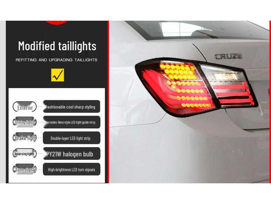 Ansamblu stop LED pentru Cruze 09-14: Include Lămpi de Frână, Marșarier și Ceață