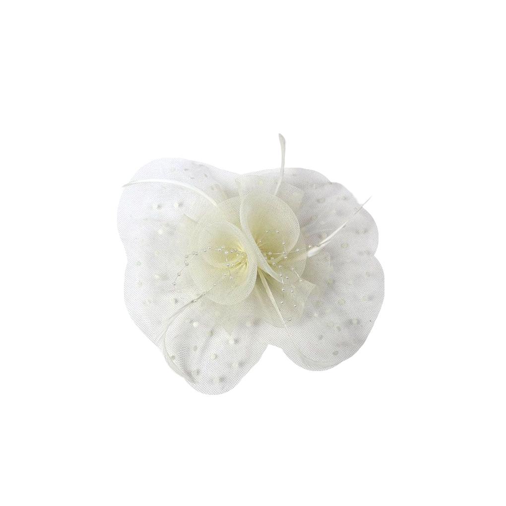 Women Flower Bow Net Hat Hair Clip for Bridesmaid Wedding Party Accessories Banquet Hair Clip Headdress