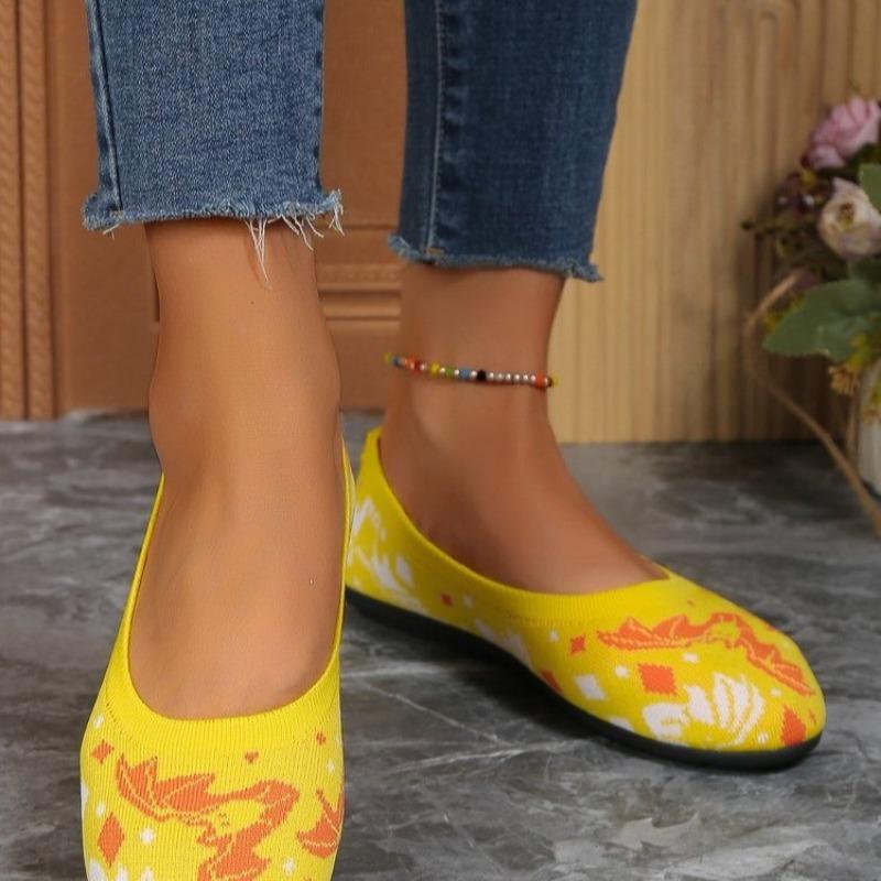 Hot-selling New Fly-woven Casual Flat-bottomed Shallow Mouth Versatile Single Shoes for Women's Doudou Shoes for Women