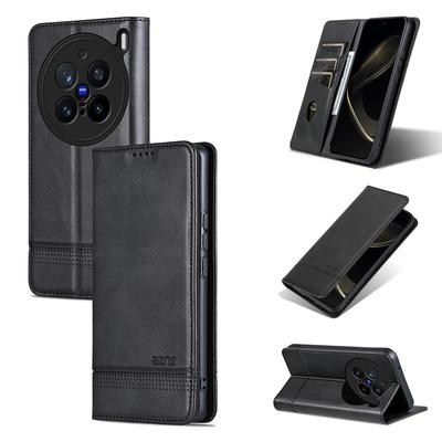Stoßfeste Flip-Leder-Kartenhalter-Geldbörse für Vivo X200 Pro X200 Ultra X300 Pro X300S, Magnetischer Ständer Handyhülle Funda