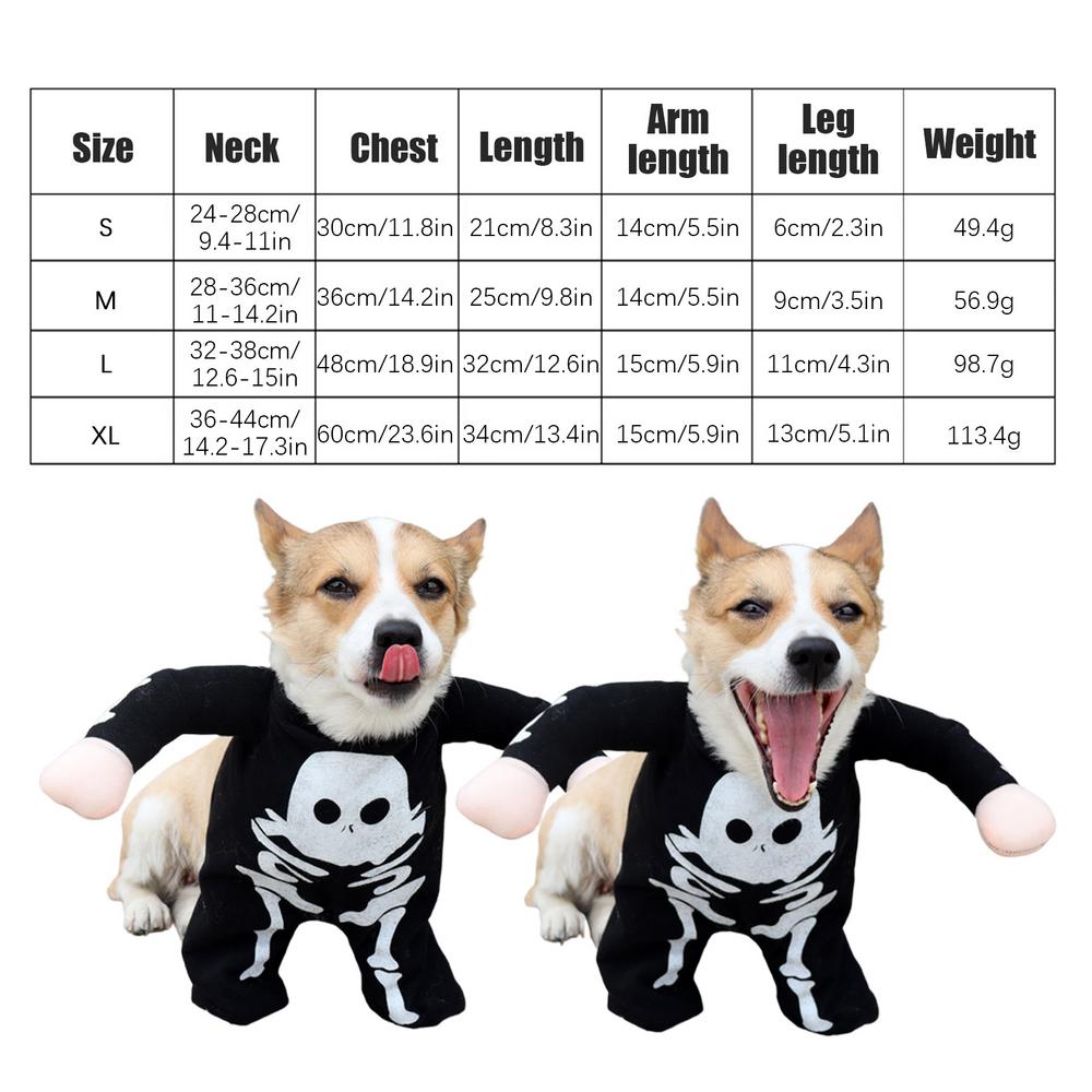 Halloween Costumes For Dogs Glow In The Dark Skull Spooky Costume Dog Clothes Pet Clothes Novelty Funny Halloween Pet Costumes