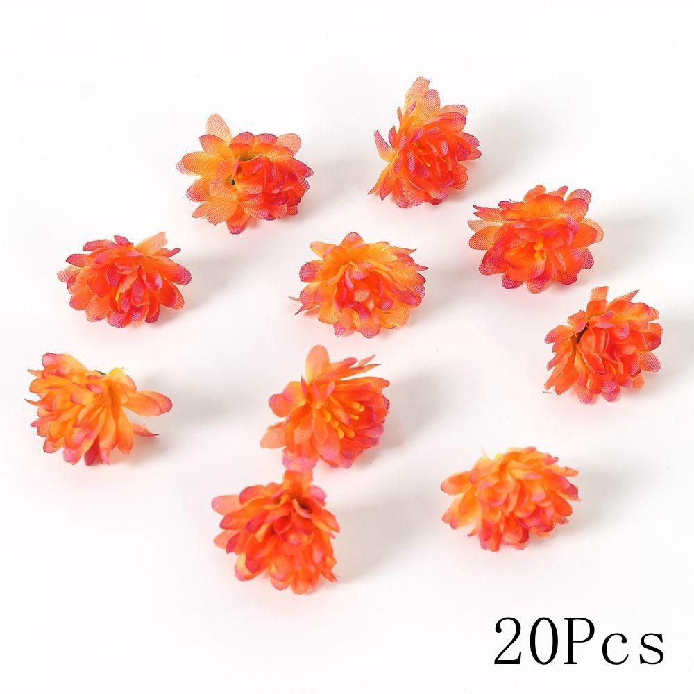 Autumn Orange Artificial Flowers Silk Fake Flowers for Home Room Decor Garden Wedding Decoration Bouquet Wreath Gift Accessories