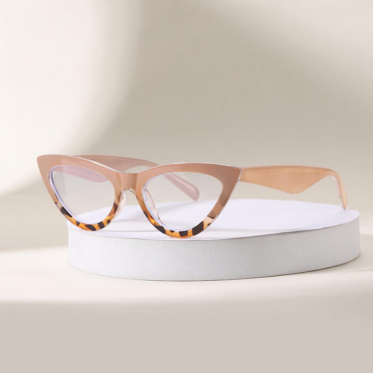 

1 шт. женские очки в небольшой оправе в стиле ретро «кошачий глаз», модные универсальные, с защитой от синего света, подходят для ежедневного чтения кофейный