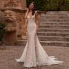 Premium Light Luxury European and American Hollow Lace Sexy Thin Suspender Evening Dress Mermaid Trailing Light Wedding Dress New