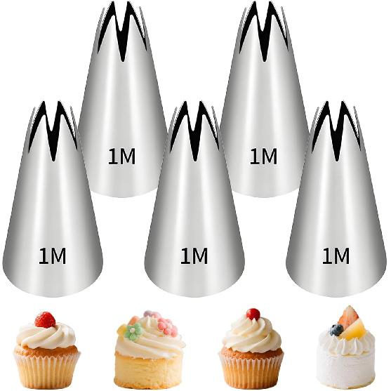 5 Pcs 1m Piping Tip,Piping Tips,Piping Bags And Tips Set,Icing Tips,Frosting Tips,Piping Tips Set,Piping Tip,Cake Decorating Tips,For Cookie And Cake
