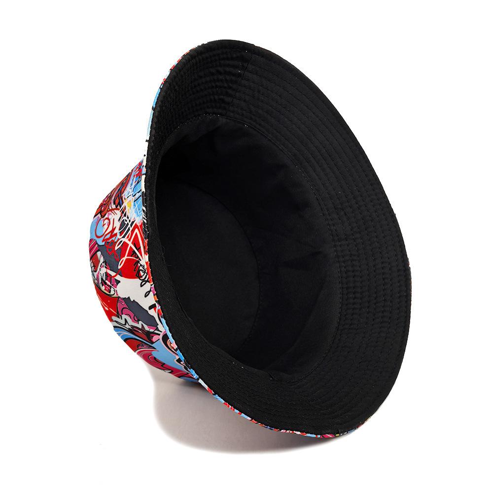 Graffiti Eimerhut für Herren Damen, Hip Hop Street Style Fischerhut Unisex, Sommer Outdoor Reise Strand Sonnenschutz Panama