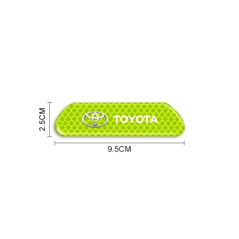 4PCS Car Door Safety Warning Reflective Mark 3D Sticker Car Accessories for Toyota GR Trd Camry Corolla Yaris Chr Auris Avensis T25