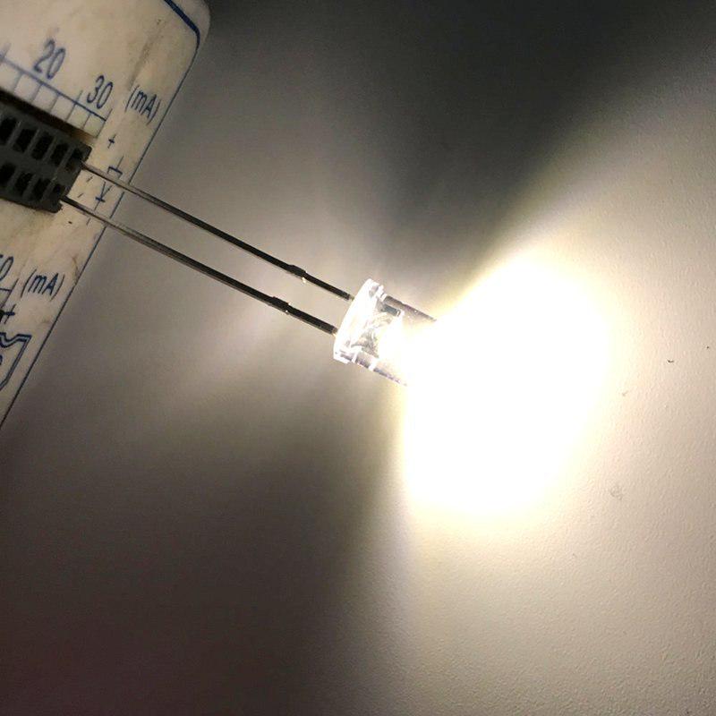 100 Stück 5 mm flache Oberseite, weiß, rot, rosa, gelb, blau, orange, warmweiß, Weitwinkel-Licht-LED