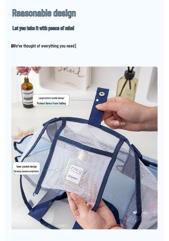 Mesh Large Capacity Swim Bag with Multi-Pocket Storage for Swimsuits, Toiletries, and Travel Essentials