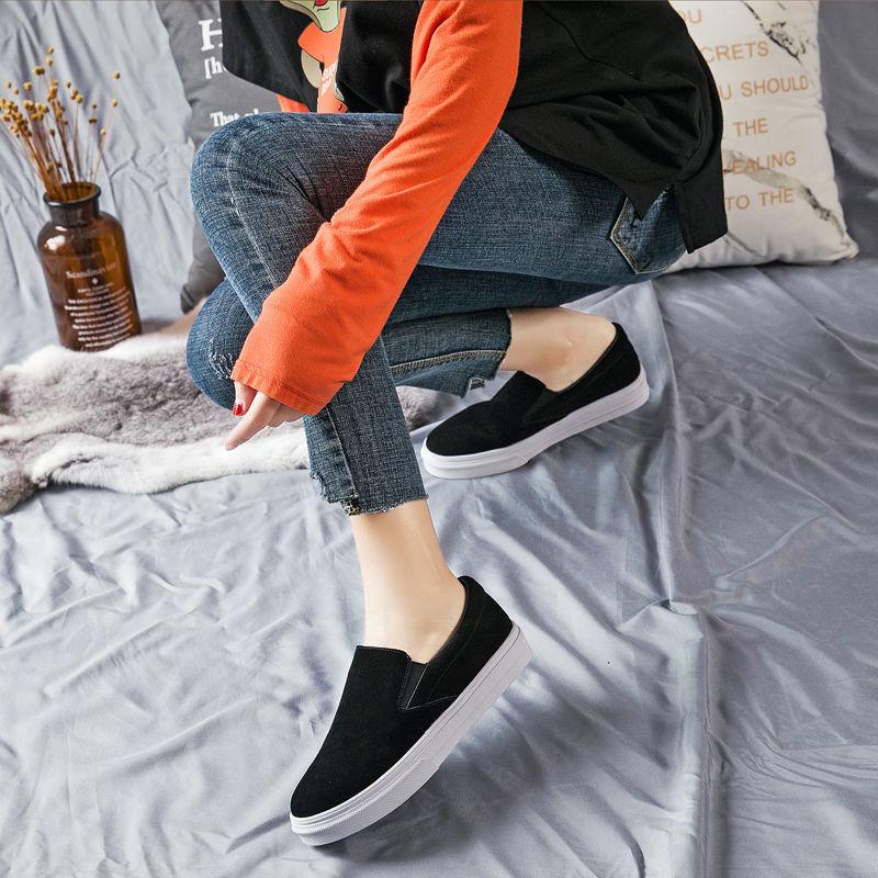 Fashion 2cm Leather Vulcanized Shoes Women Spring Autumn New Fashion Women's Shoes Anti Slip Lightweight Retro Loafers Women Sneakers