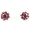 Les Trésors De Lily [J8700] - Pink 'Crystal Flowers' Silver Earrings